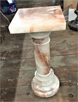 Marble Pedestal, Rose Colored, 2 Piece