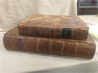 (2) Early Leatherbound Books, 1756 New Law