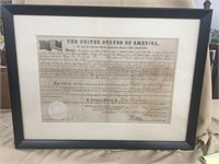 James Buchannan Military Land Grant Signature