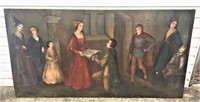 Large Classical Oil Painting Unsigned 40" x 78"