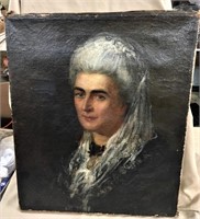 Early Portrait of Woman, Oil on Canvas