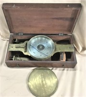 19thC Wm. Hellfricht Phila Brass Compass in Box