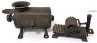 Lot of 2,Cast Iron Meat Grinder,Clothes Pleater?