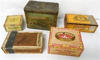 Lot of 5,Cigar Boxes and Tin