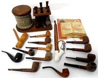 Lot of 16,Pipe rack,tobacco,Various Pipes