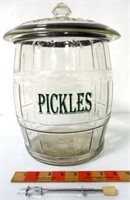Lot of 2,Glass Pickle Jar with Lid,Fork