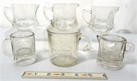 Lot of 6,Glass Advertising Pitchers