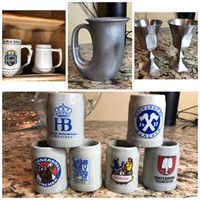 Collection of Steins and Miniature Steins