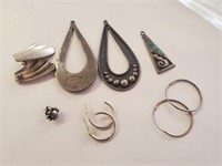 Earrings, Silver, Marked 925 Taxco, Some Singles