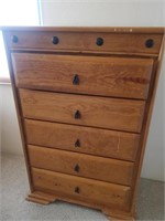 Wood Tall Dresser, Top Drawer Wonky