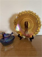 Vintage Carnival Bird on a Nest & Platter