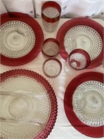 Kings Crown Platter Snack Plates Small Glasses