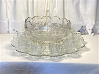 Extra Large Kings Crown Thumb Punch Bowl With 12