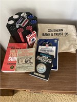 Poker Chips Cards Bank Bag & Coin Books