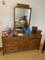 Mid Century Triple Dresser with Mirror 
60” long
