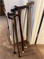 Assorted Wood & Metal Canes