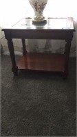 End Table With Glass Top 20" W x 26" D x 22 T