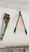 Hand Painted Saw, Pruners