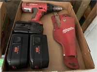 MILWAUKEE 18V CORDLESS 1/2" DRILL W/ 3 BATTERIES