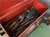TOOL BOX W/ ASSORTED TOOLS - SOCKETS - WRENCHES