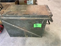 LARGE AMMO CAN W/ 9 LARGE LEAD WEIGHTS