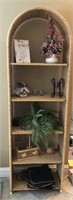 Wicker Bookcase & Contents