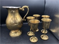 Brass Pitcher and Chalices