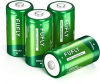 Fufly Rechargeable C Batteries 5000mAh 4 pack