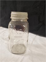 Mason Jar with zinc lid,  "KNOX" embossed