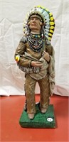Plaster Indian Figure, 15.5" tall