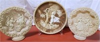 Cameo Collector Plates (3), two with stands