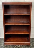 Open front bookshelves, mahogany finish, molded