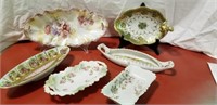 Hand Painted porcelain oblong serving trays
