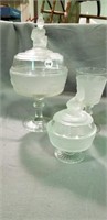 Westward Ho glass compotes & goblet