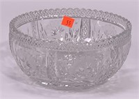 Cut glass bowl - signed Clark - 8" dia., 4" deep