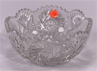 Cut glass bowl - pinwheels 8" x 4" deep