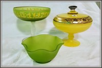 Glass compote, covered candy, bowl