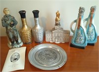 Lot of New Hampshire Decanters and Plate