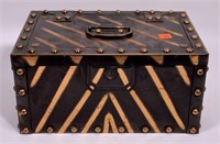 Iron lock box, copper rivets, Arts & Crafts, 12" x
