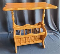 Amish Made Side Table with Magazine Rack