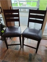 Lot of 2 Nice Barstools with Ladder Backs