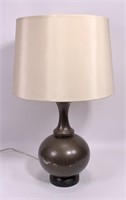 Table lamp, bulbous base, 27" tall, 15" dia. shade