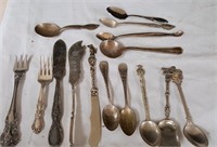 Spoons, butter knives, silver plate