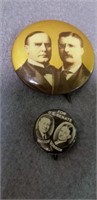 Antique political buttons, (2)  1900s