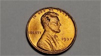 1937 Lincoln Cent Wheat Penny Gem Uncirculated