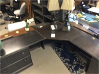 New Solid wood  Klem L shaped desk lateral files