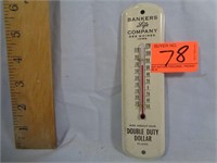 Bankers Life Company Metal Thermometer 6.25"x1.75"