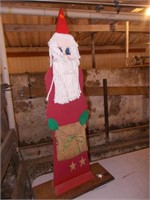 Large Wooden Santa - 18"Wx37"H