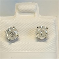 Certified14K  Diamond(1.18Ct,I3,G-H) Earrings