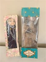 Lot of 2 Porcelain Dolls in Boxes-1 Indian,1 Crown